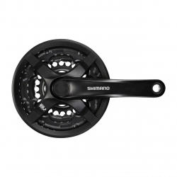 Шатун Shimano FC-TY501, 165mm, 42x34x24T, з чорн. захистом ланцюга