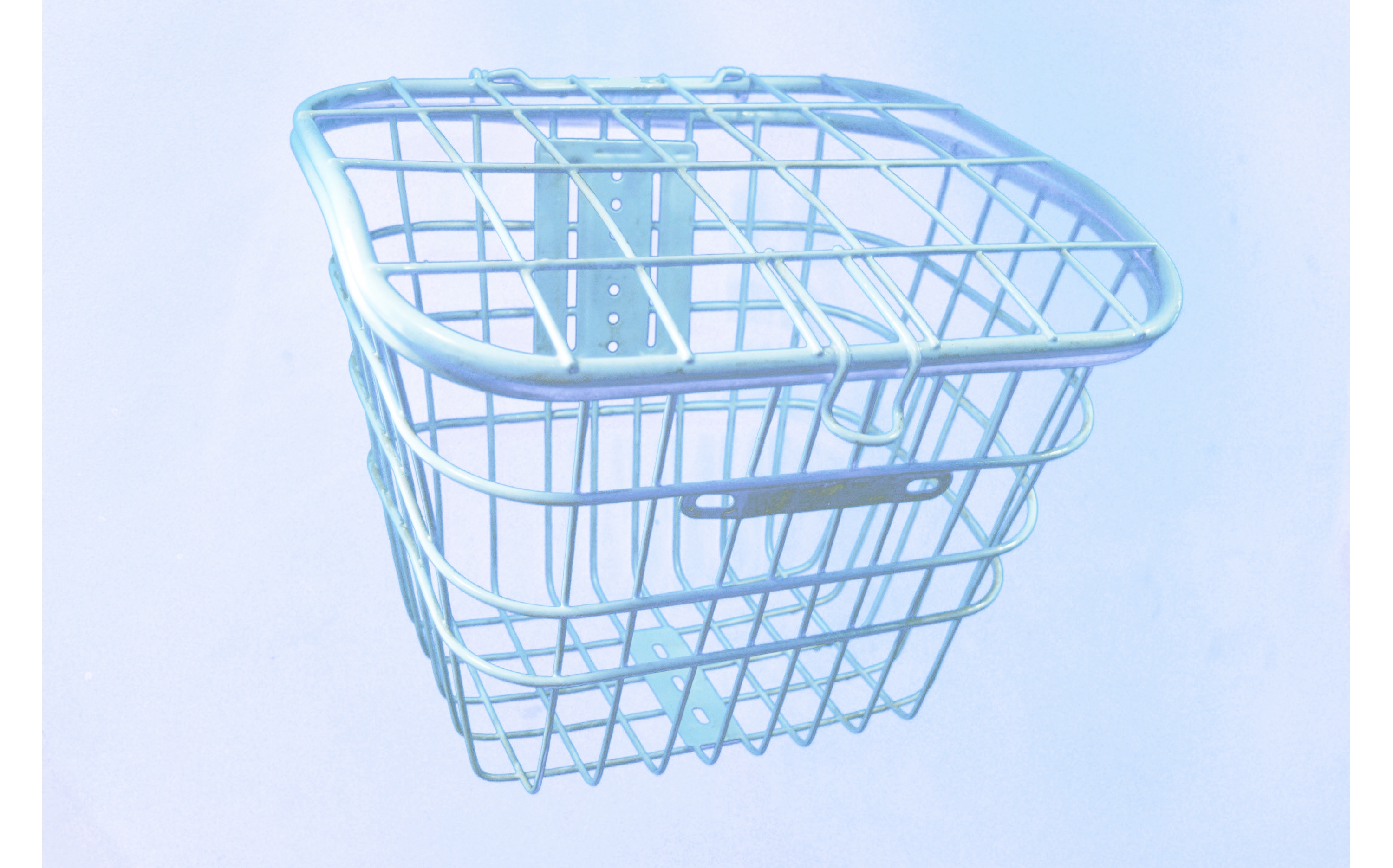 Корзина 28 металева стальна сітка з кришкою, біла