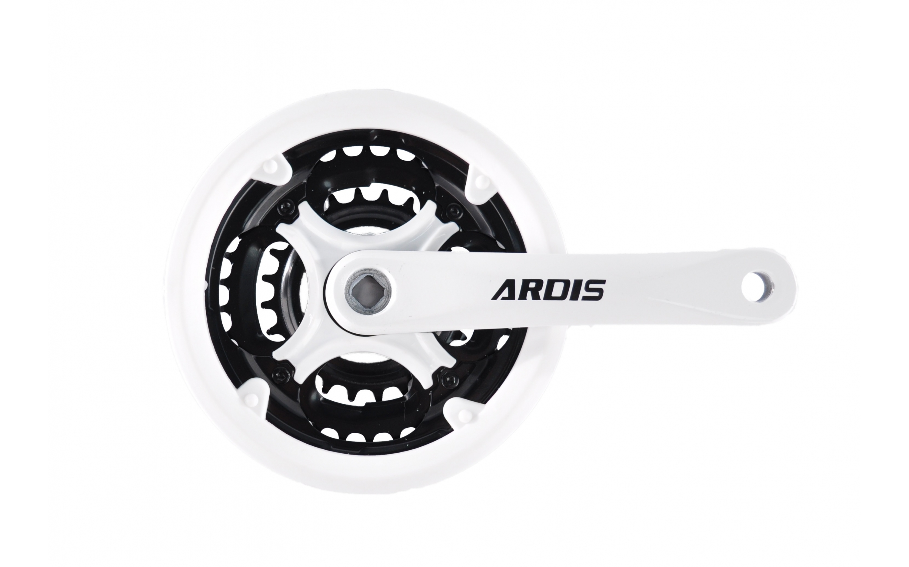Шатун АЛ MTB 42/34/24Т, 170мм білий