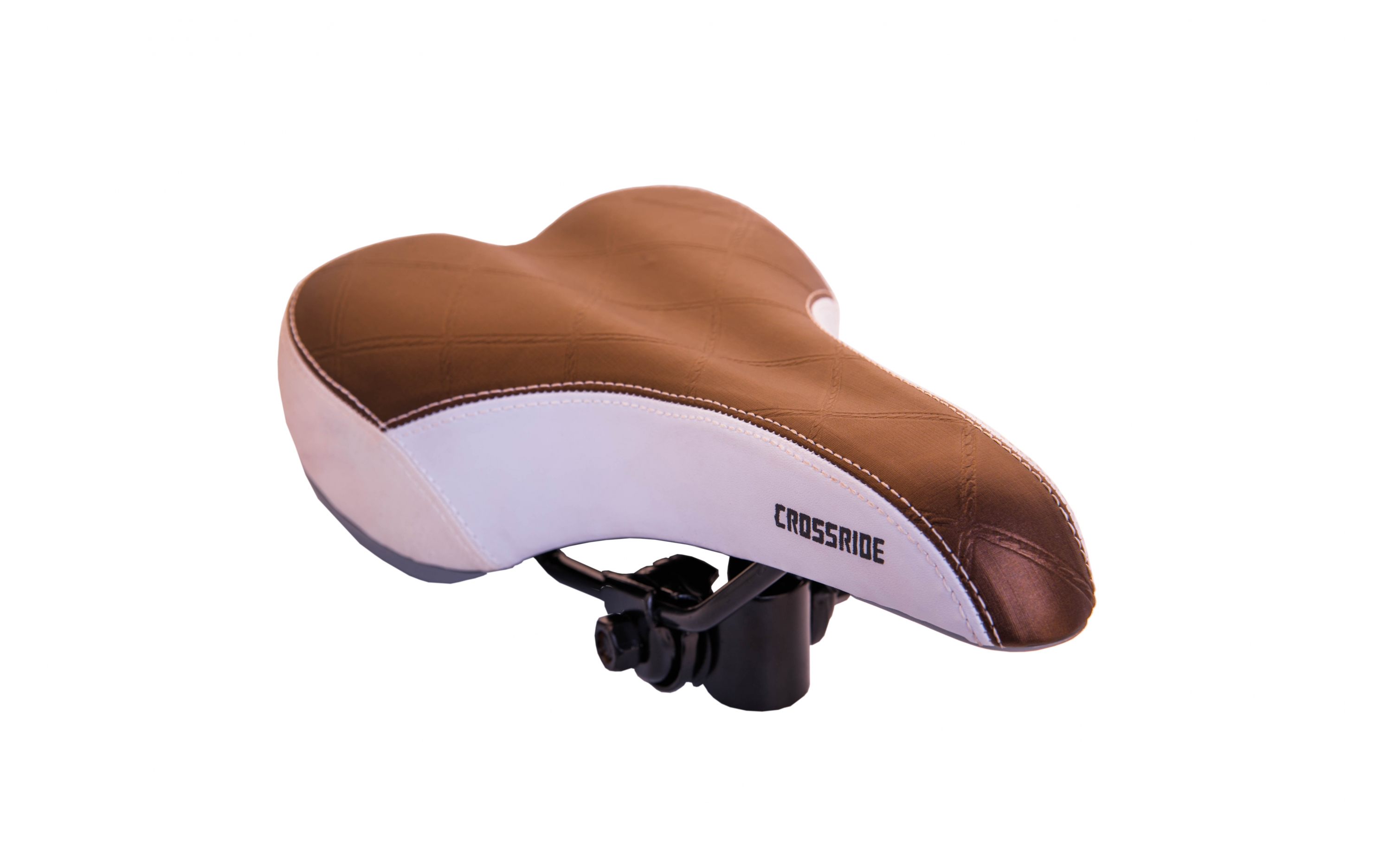 Сідло Baisike 159 біло-коричневе 260x150мм, з замком