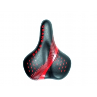 Сідло Grand Star GS-1055СЕD 260x180мм без замка, чорно-червоне